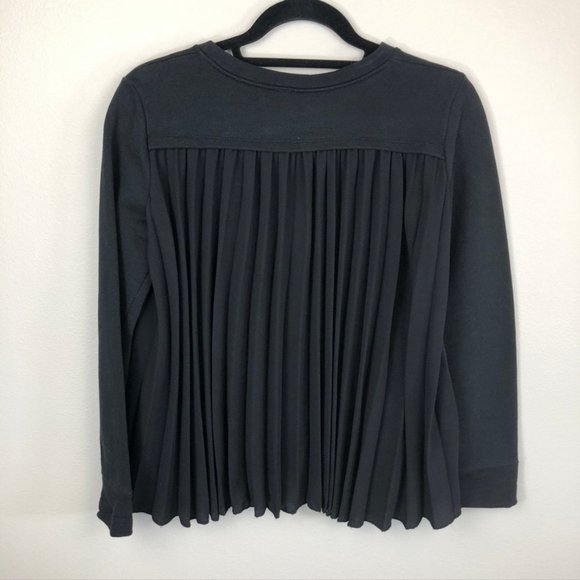 Lumina Italy Black Sweatshirt with Pleated Back - Picture 2 of 8
